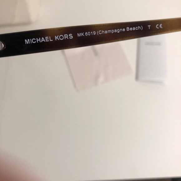 Michael Kors (MK6019) Champagne Beach Clear Frame, Blue Mirror lens Sunglasses - Picture 3 of 10